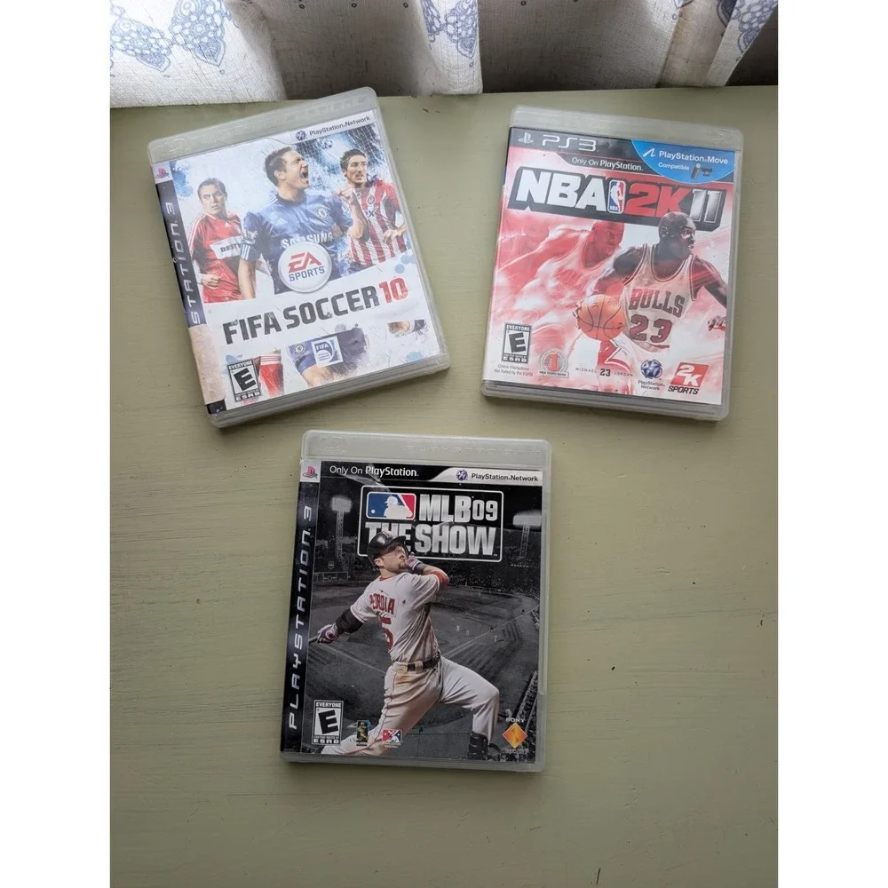 PS3 Sports Games Lot Of 3:  FIFA Soccer 10, NBA 2K11, MLB 09 The Show